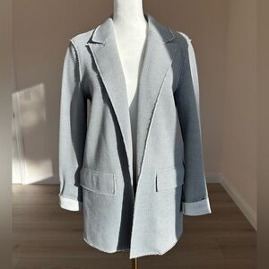 TOPSHOP Blue/Grey and White Raw Edge Blazer| Size US 2| New without Tags